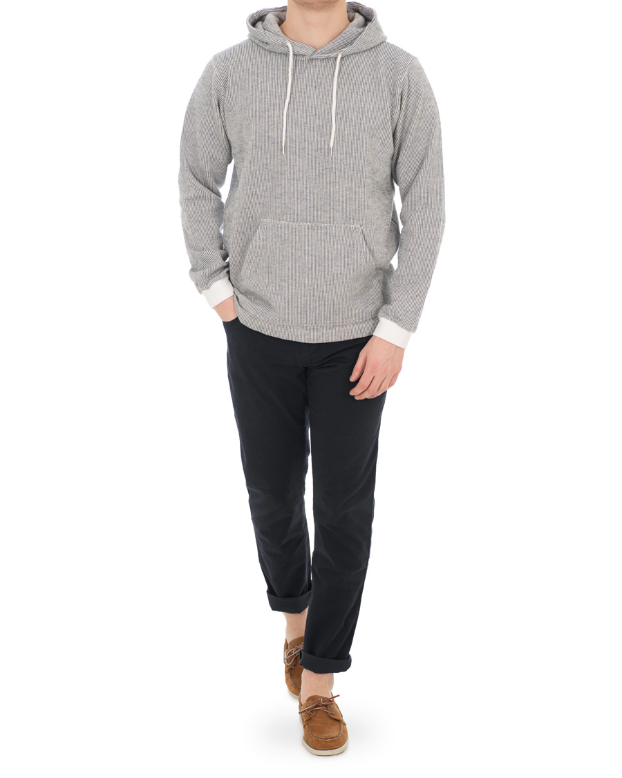 Herre | Trøjer | NN07 | Eddie Stripe Hoodie White/Blue