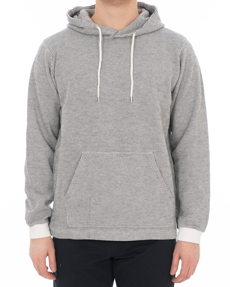 Herre | Trøjer | NN07 | Eddie Stripe Hoodie White/Blue