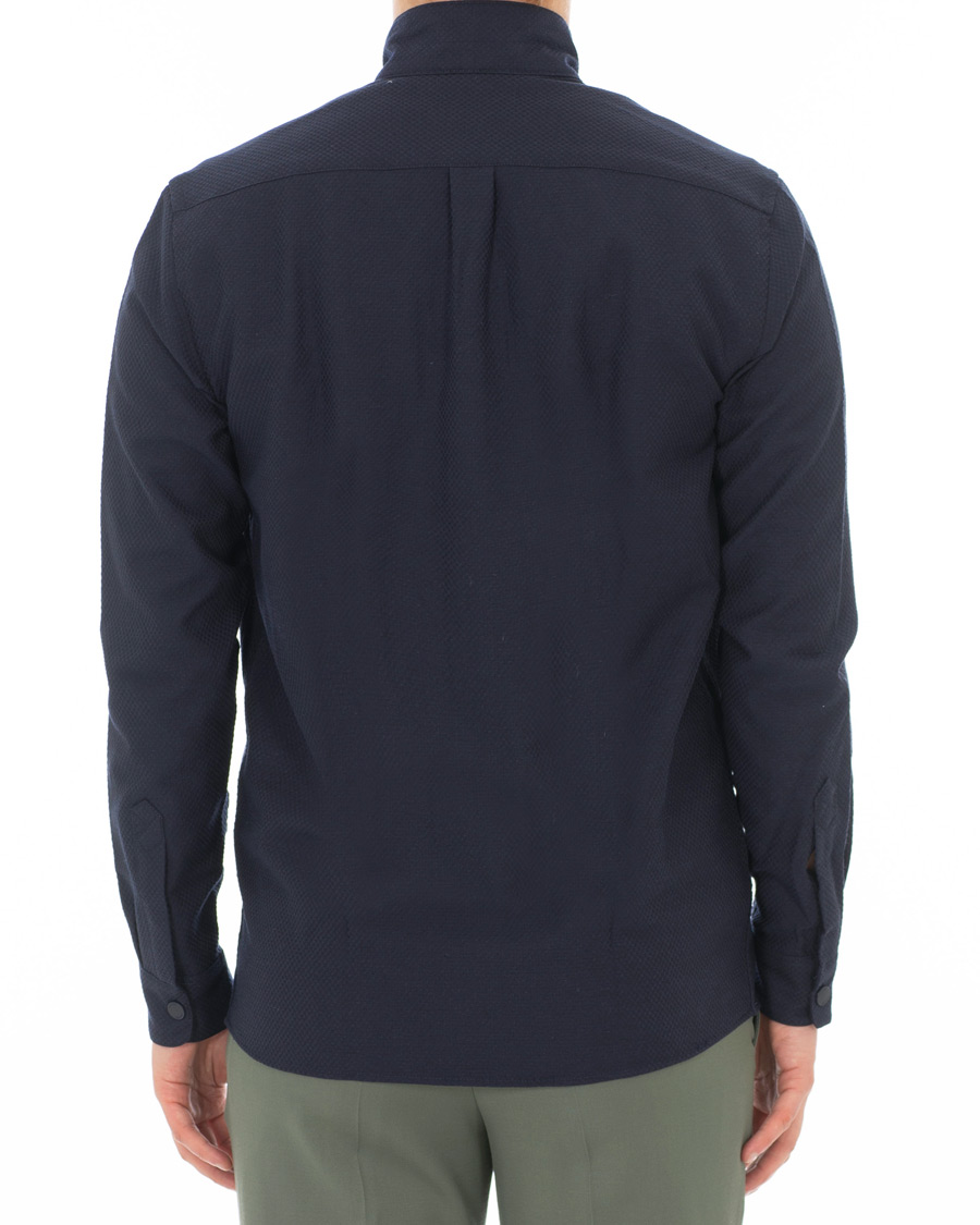 Herre | Skjorter | Samsøe Samsøe | Samsøe & Samsøe Liam Structured Full Zip Shirt Dark Sapphire