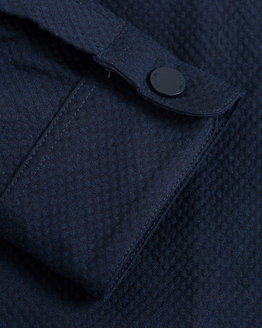 Herre | Skjorter | Samsøe Samsøe | Samsøe & Samsøe Liam Structured Full Zip Shirt Dark Sapphire