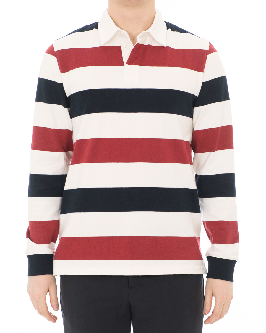 Herre | Trøjer | Samsøe Samsøe | Samsøe & Samsøe Albee Long Sleeed Striped Rugby Blue/Red/Cream