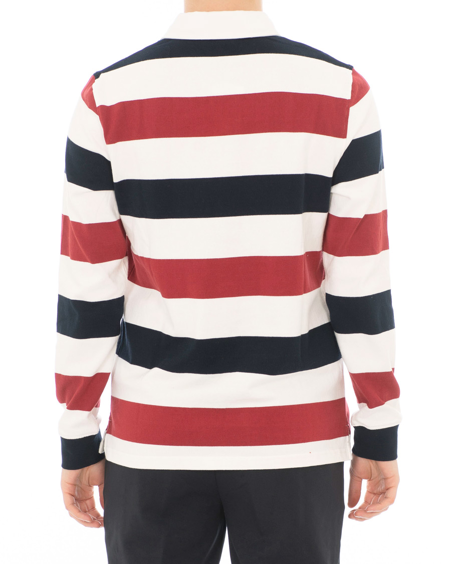 Herre | Trøjer | Samsøe Samsøe | Samsøe & Samsøe Albee Long Sleeed Striped Rugby Blue/Red/Cream