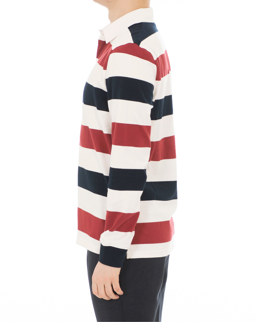 Herre | Trøjer | Samsøe Samsøe | Samsøe & Samsøe Albee Long Sleeed Striped Rugby Blue/Red/Cream