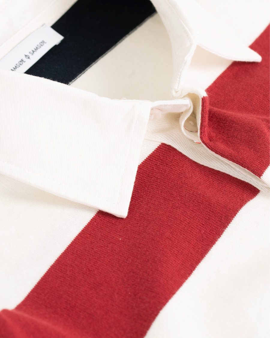 Herre | Trøjer | Samsøe Samsøe | Samsøe & Samsøe Albee Long Sleeed Striped Rugby Blue/Red/Cream