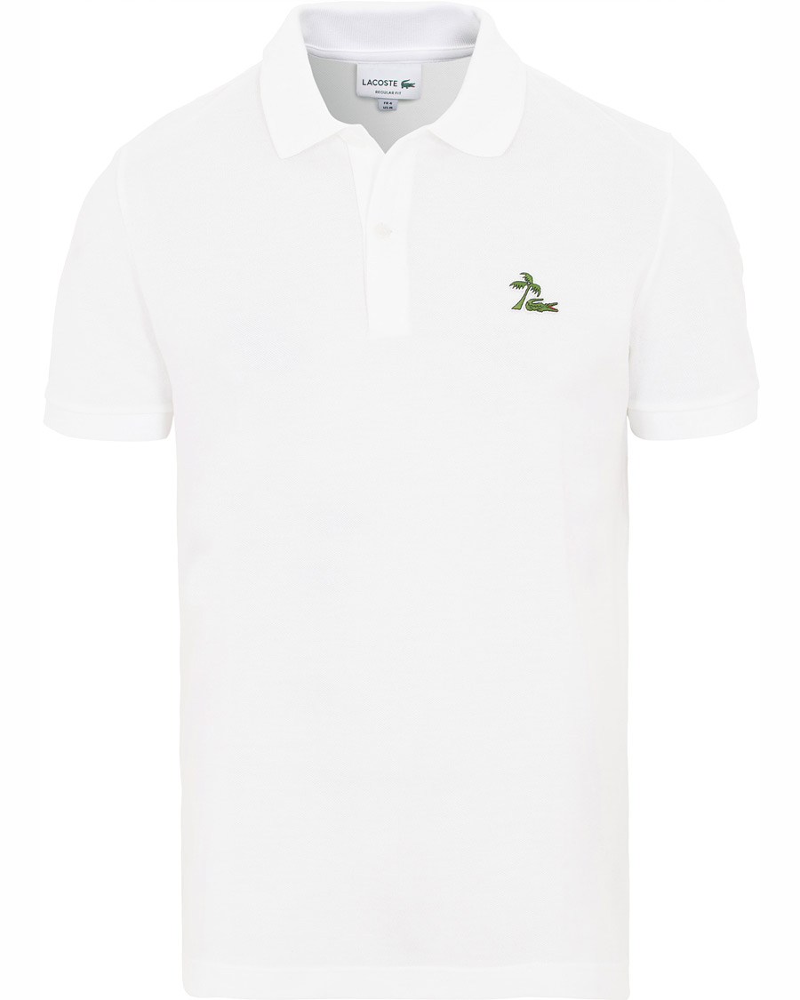 Herre | Polotrøjer | Lacoste | Palm Crocodile Poloshirt Regular Fit White