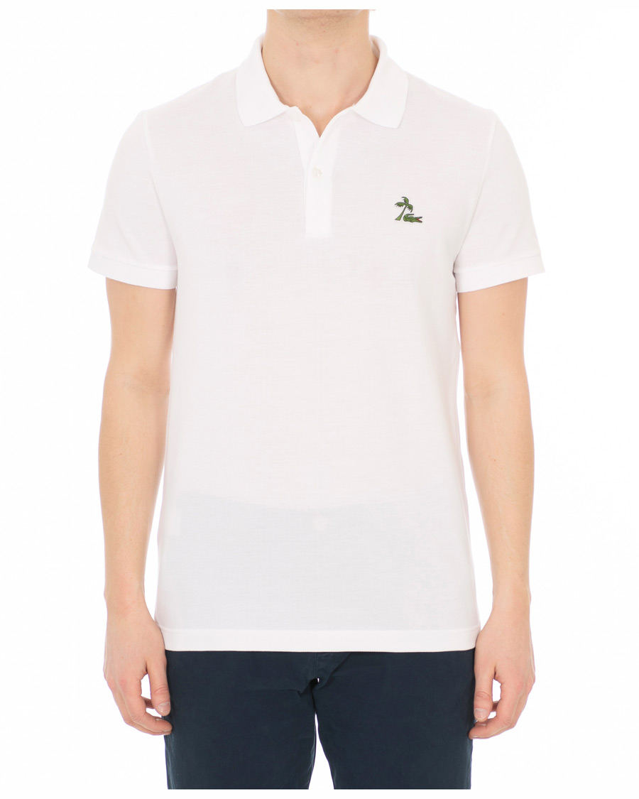 Herre | Polotrøjer | Lacoste | Palm Crocodile Poloshirt Regular Fit White