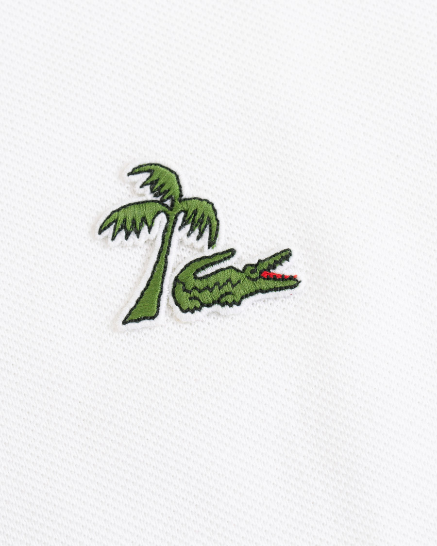 Herre | Polotrøjer | Lacoste | Palm Crocodile Poloshirt Regular Fit White