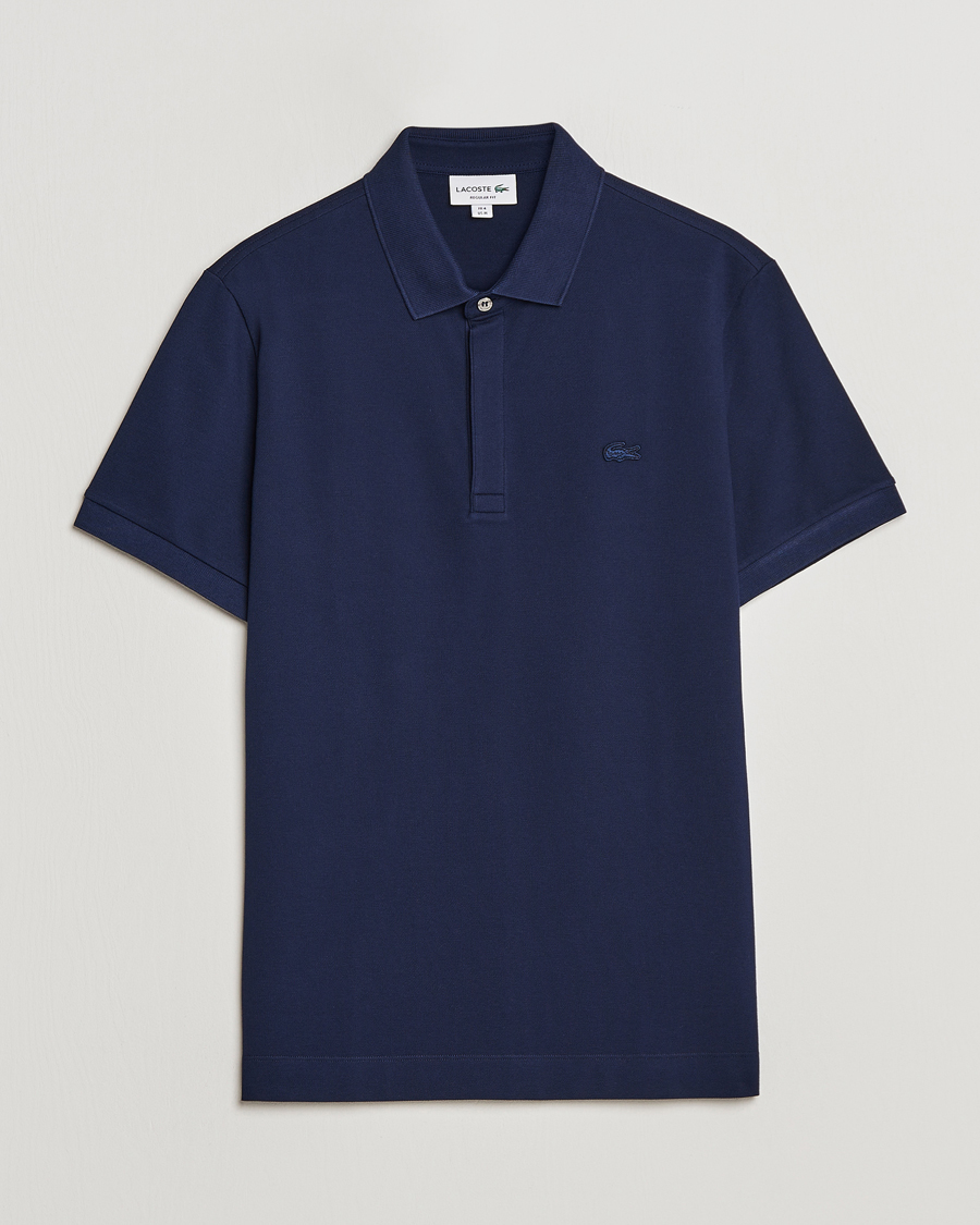 Herre | Polotrøjer | Lacoste | Regular Fit Tonal Crocodile Poloshirt Navy Blue