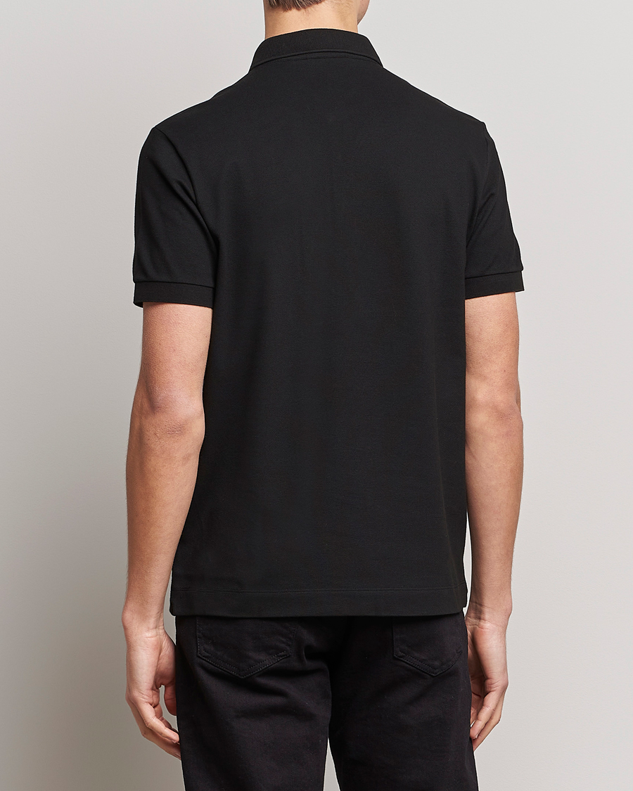 Herre | Kortærmede polotrøjer | Lacoste | Regular Fit Tonal Crocodile Poloshirt Black