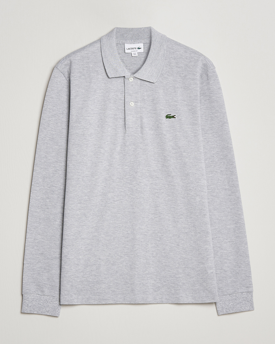 køre Sow Victor Lacoste Long Sleeve Original Polo Grey - CareOfCarl.dk