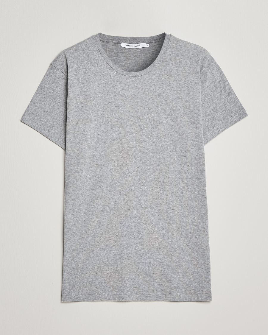 Herre | T-Shirts | Samsøe Samsøe | Kronos Crew Neck Tee Light Grey Melange