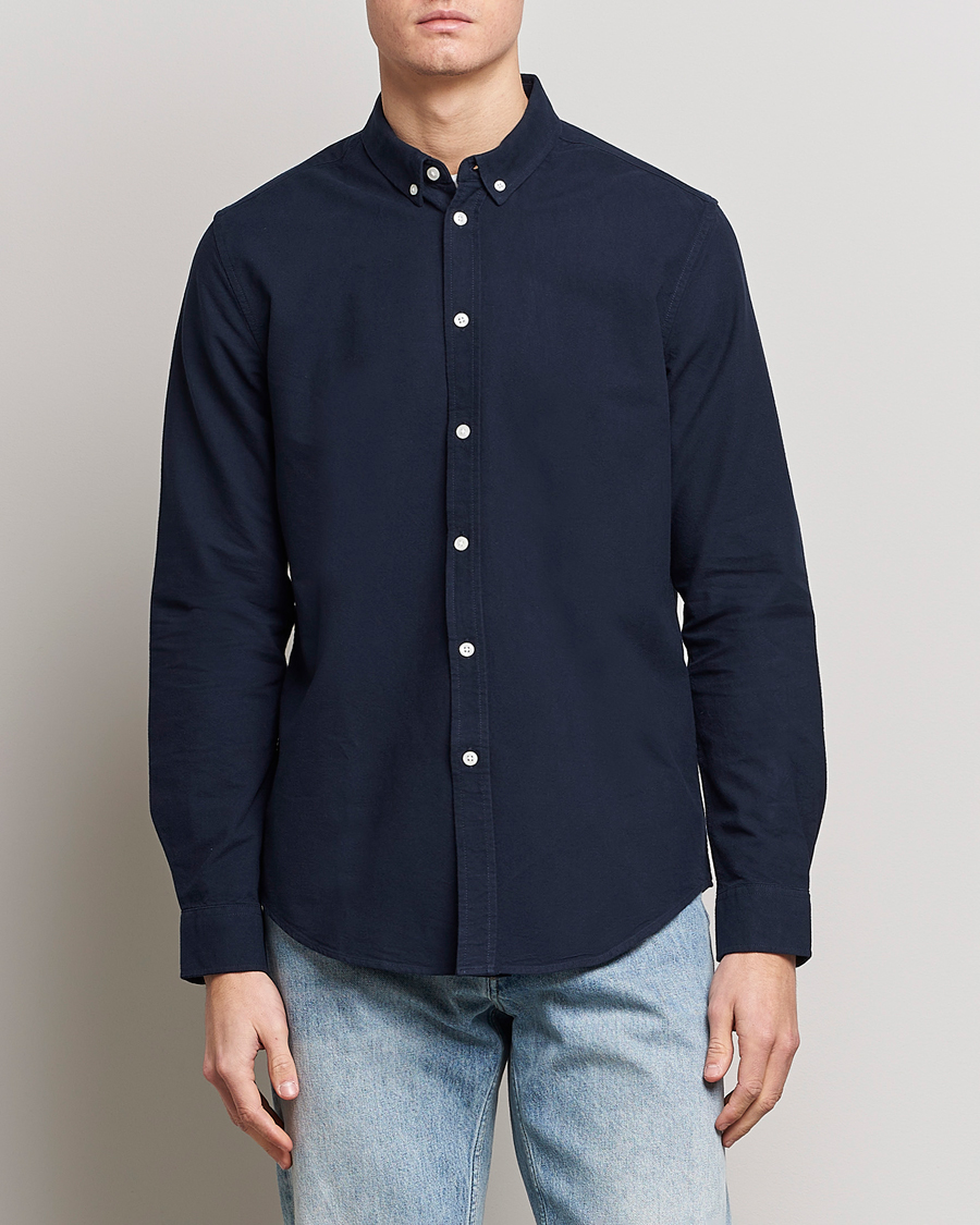 Herre | Contemporary Creators | Samsøe Samsøe | Liam Button Down Shirt Dark Sapphire