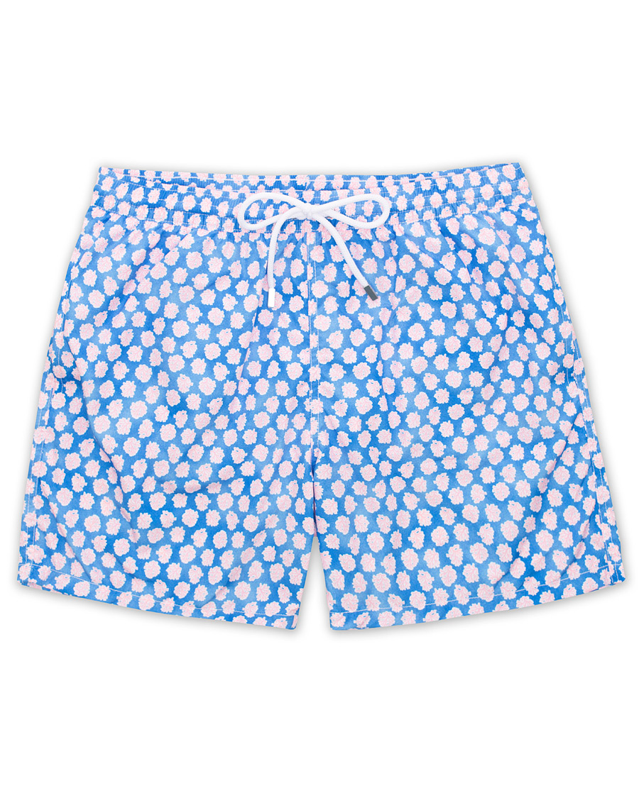 Herre | Badebukser | Barba Napoli | Coral Print Swim Shorts Medium Blue