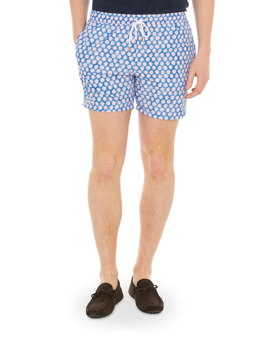 Herre | Badebukser | Barba Napoli | Coral Print Swim Shorts Medium Blue