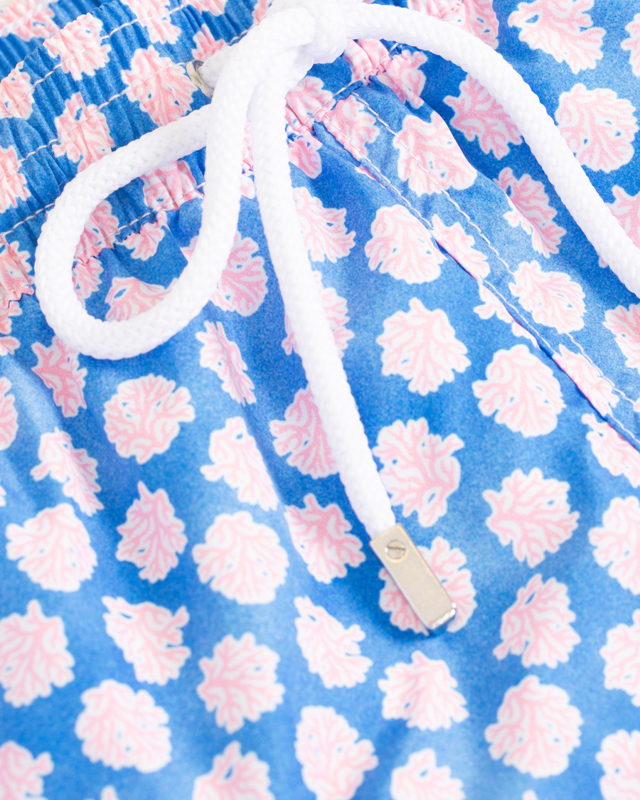 Herre | Badebukser | Barba Napoli | Coral Print Swim Shorts Medium Blue
