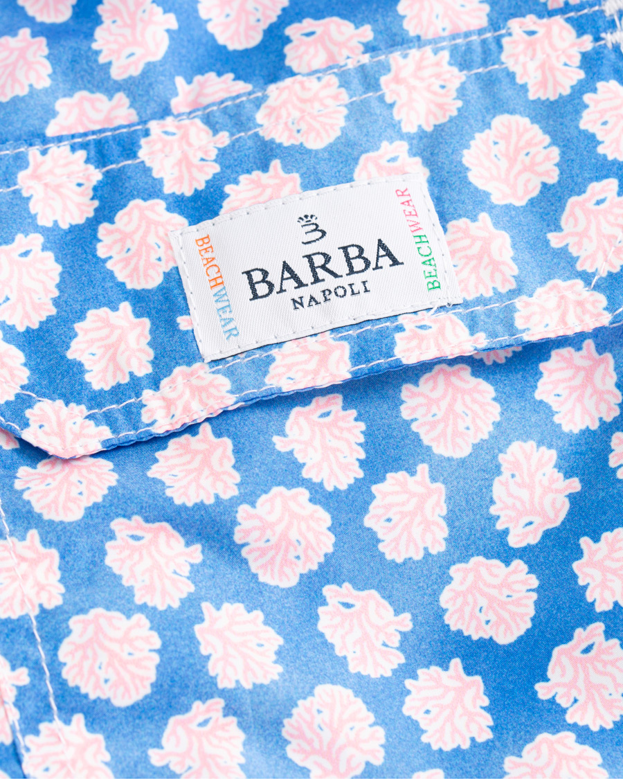 Herre | Badebukser | Barba Napoli | Coral Print Swim Shorts Medium Blue