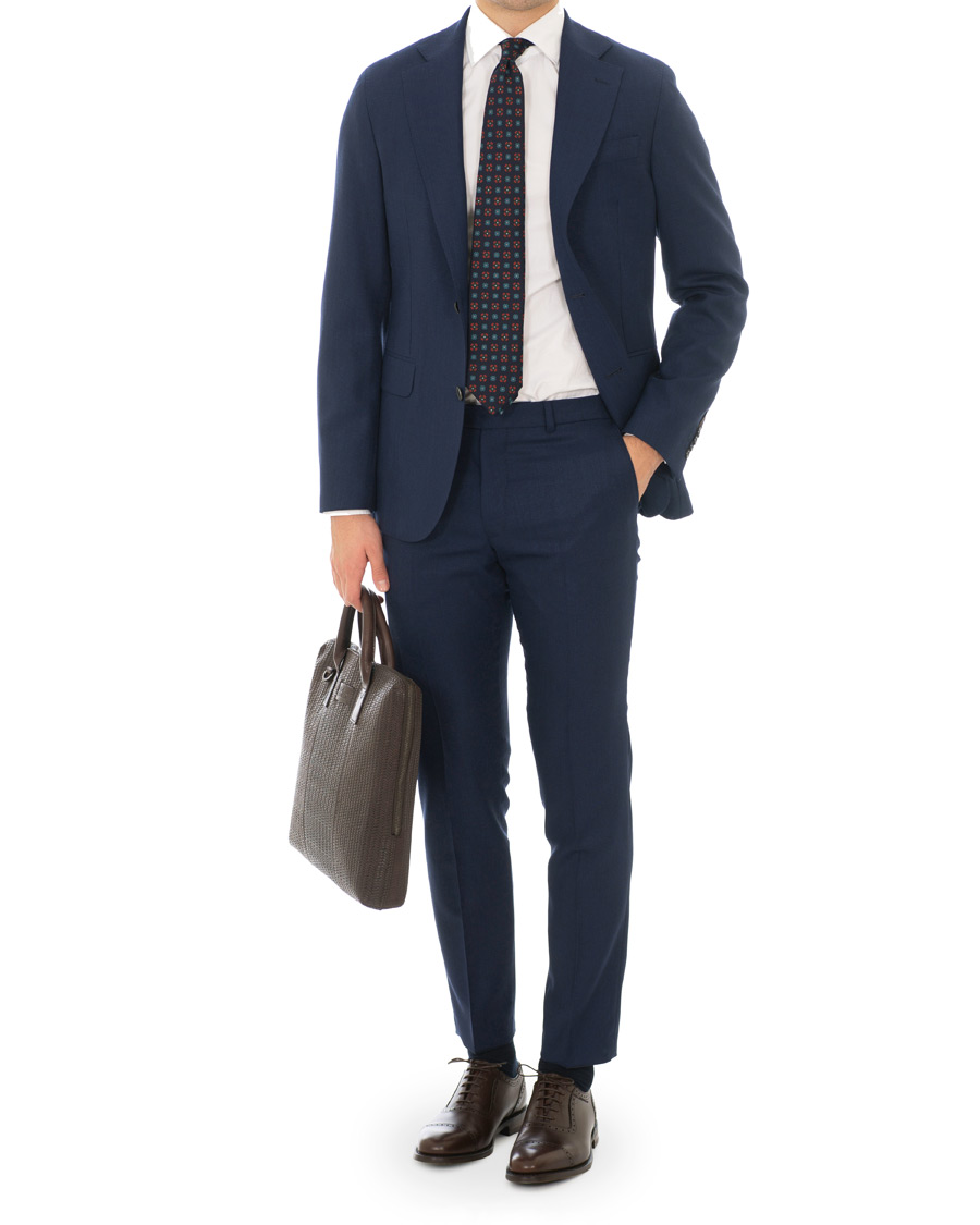 Herre | Blazere & jakker | Oscar Jacobson | Egel Wool Structure Blazer Navy