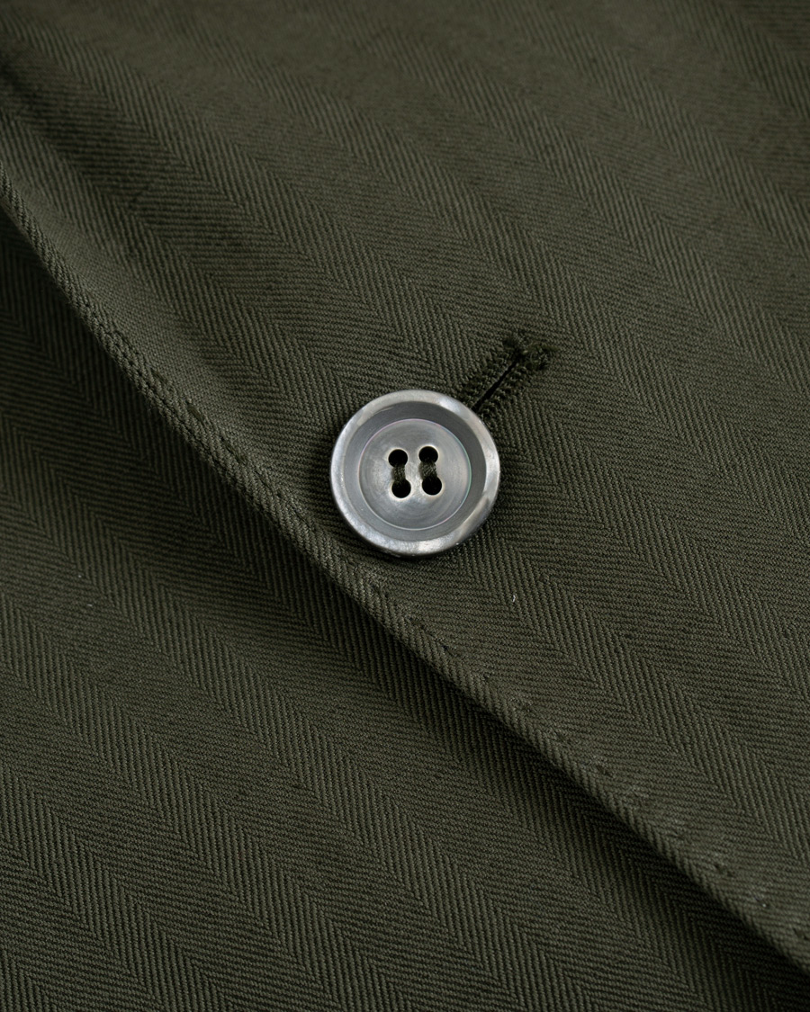 Herre | Blazere & jakker | Oscar Jacobson | Einar Cotton/Linen Herringbone Blazer Olive