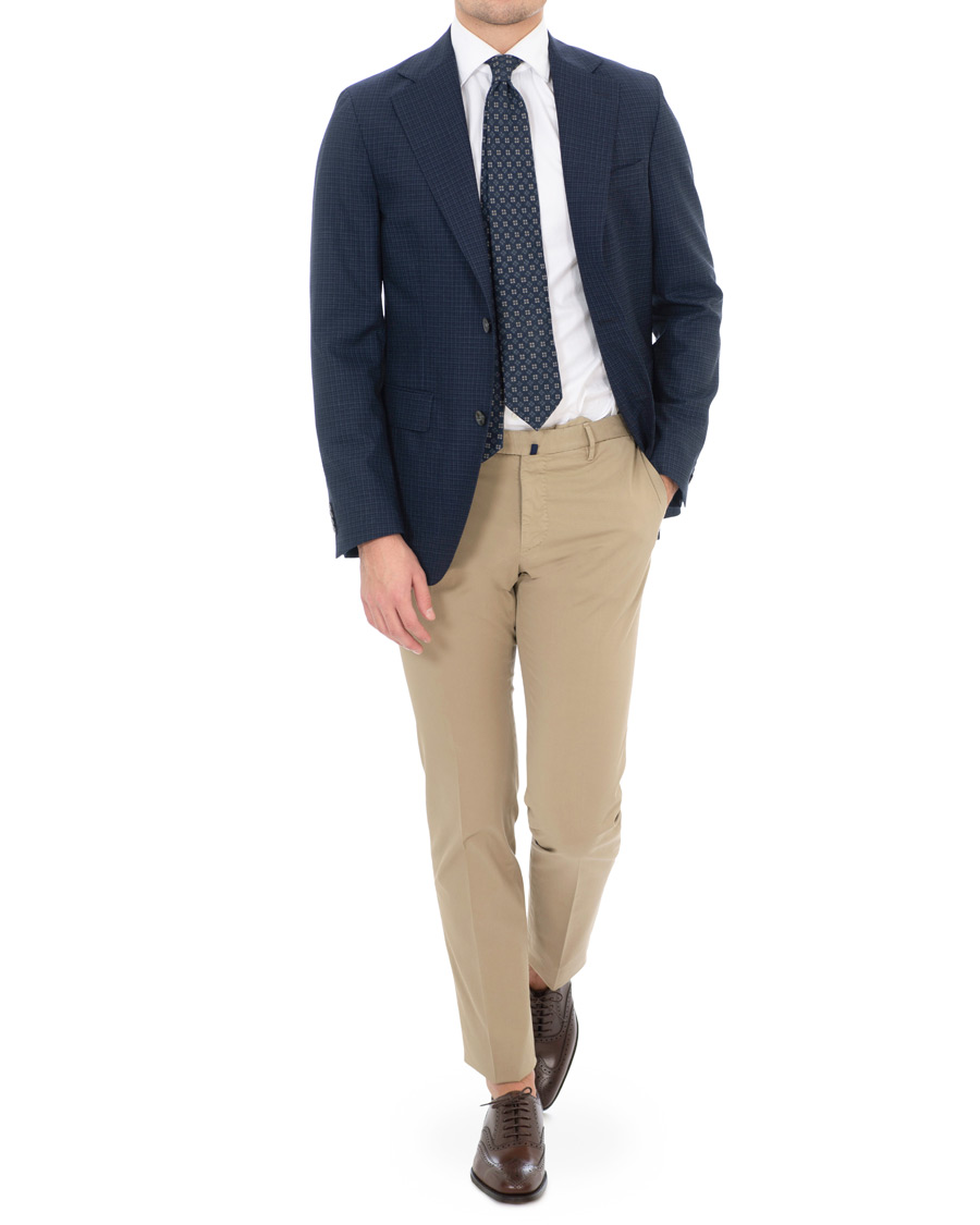Herre | Blazere & jakker | Oscar Jacobson | Ego Wool Mini Check Blazer Navy