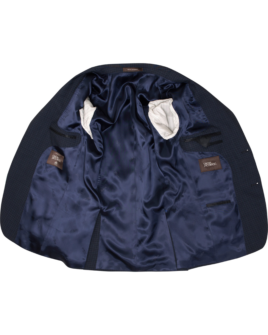 Herre | Blazere & jakker | Oscar Jacobson | Ego Wool Mini Check Blazer Navy