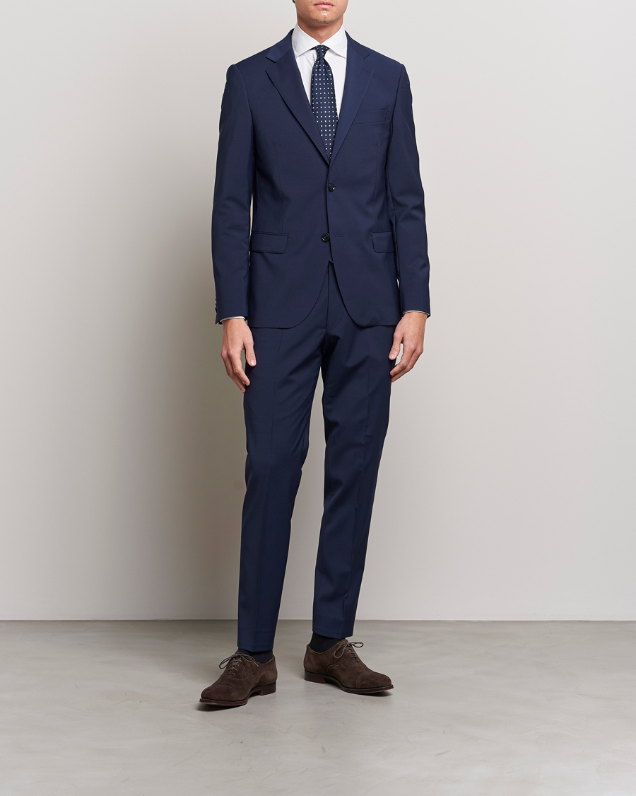 Herre | Blazere & jakker | Oscar Jacobson | Edmund Wool Stretch Blazer Blue