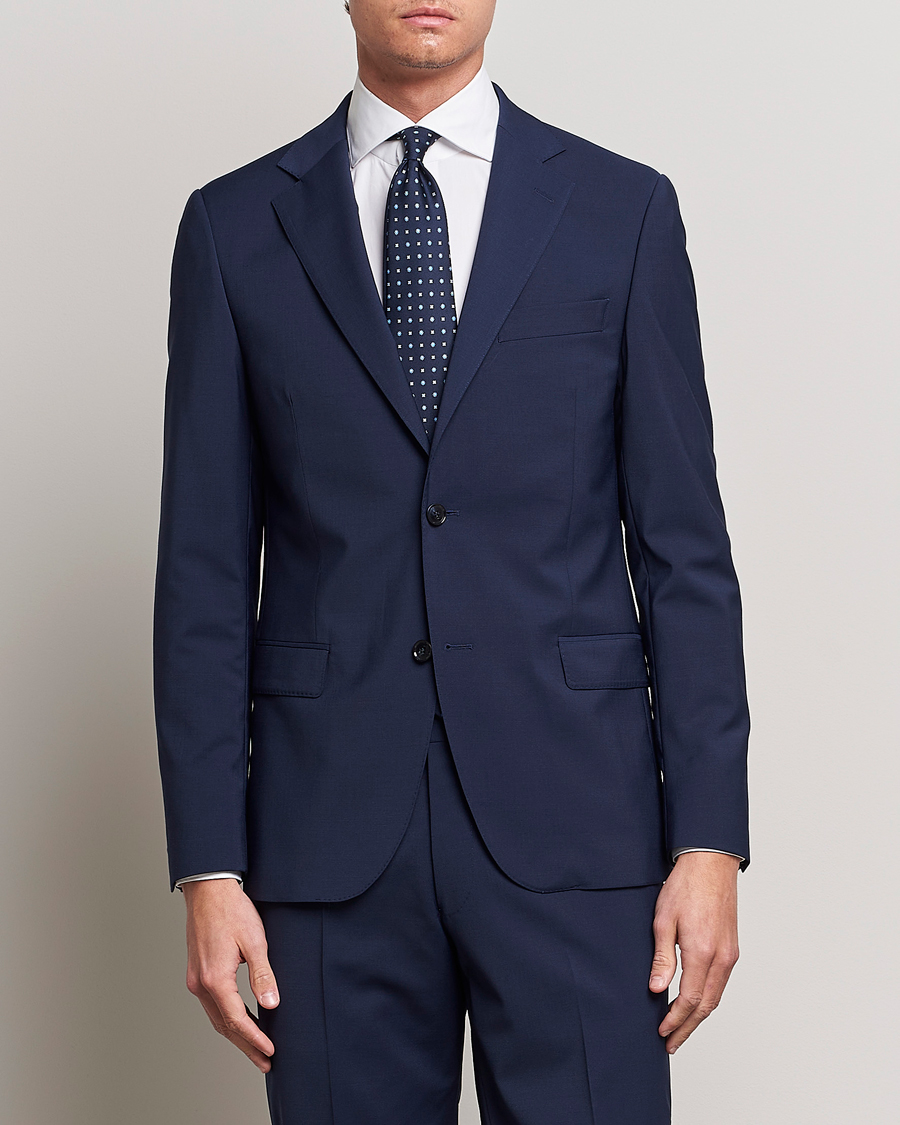 Herr |  | Oscar Jacobson | Edmund Wool Stretch Blazer Blue