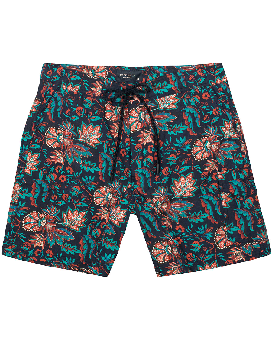 Herre | Badebukser | Etro | Long Island Flower Swim Trunk Dark Blue