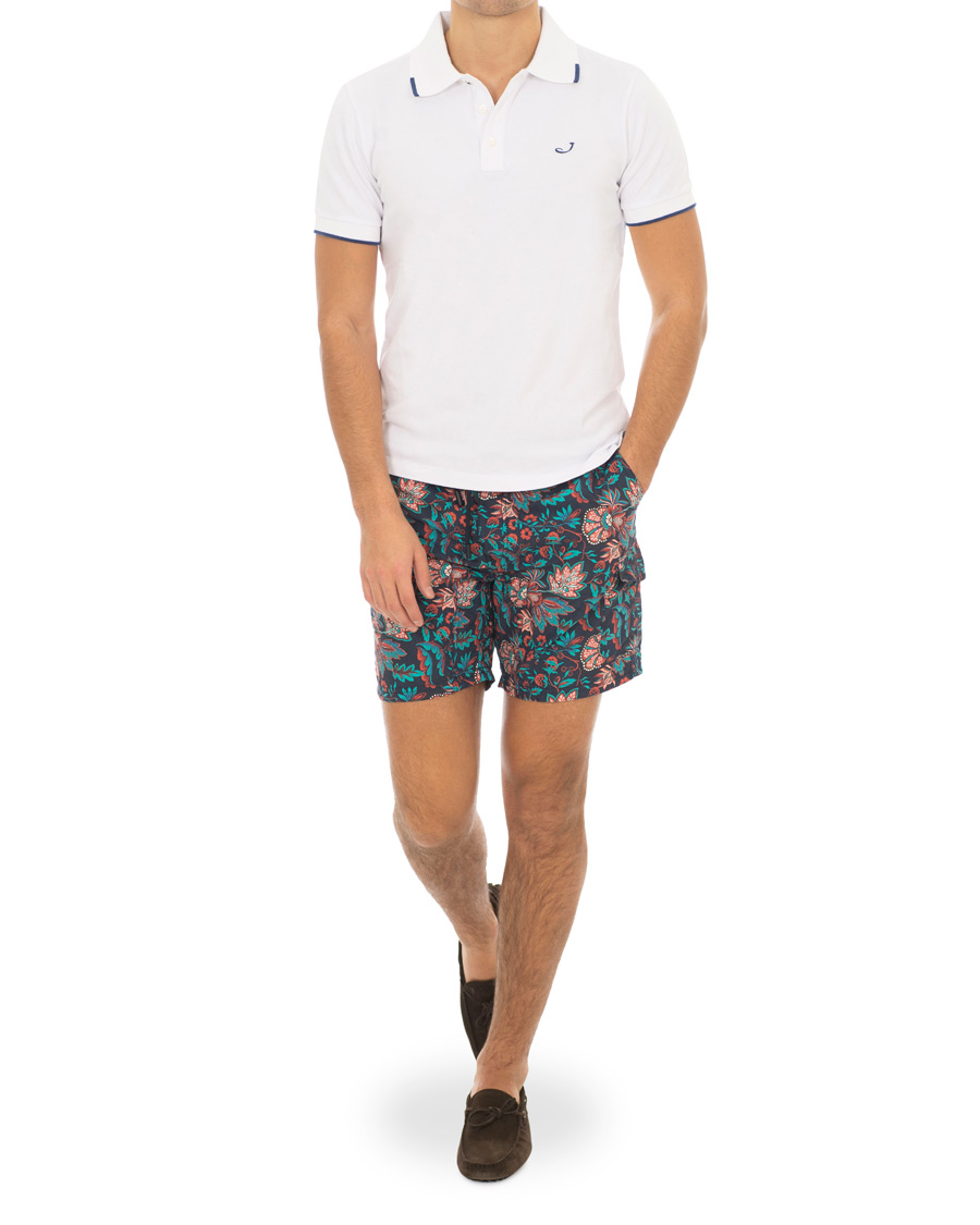 Herre | Badebukser | Etro | Long Island Flower Swim Trunk Dark Blue