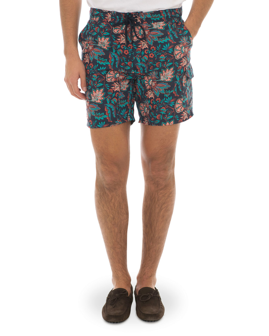 Herre | Badebukser | Etro | Long Island Flower Swim Trunk Dark Blue