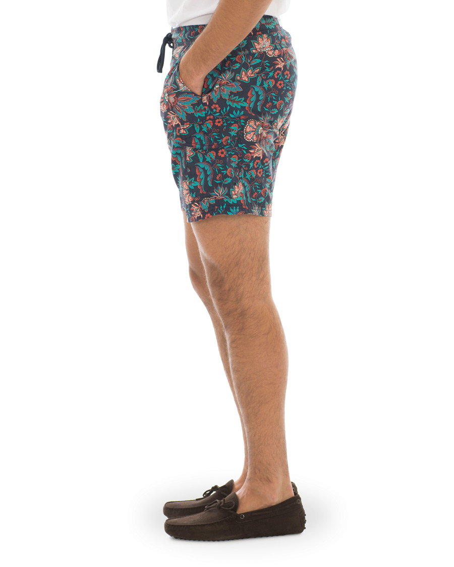 Herre | Badebukser | Etro | Long Island Flower Swim Trunk Dark Blue