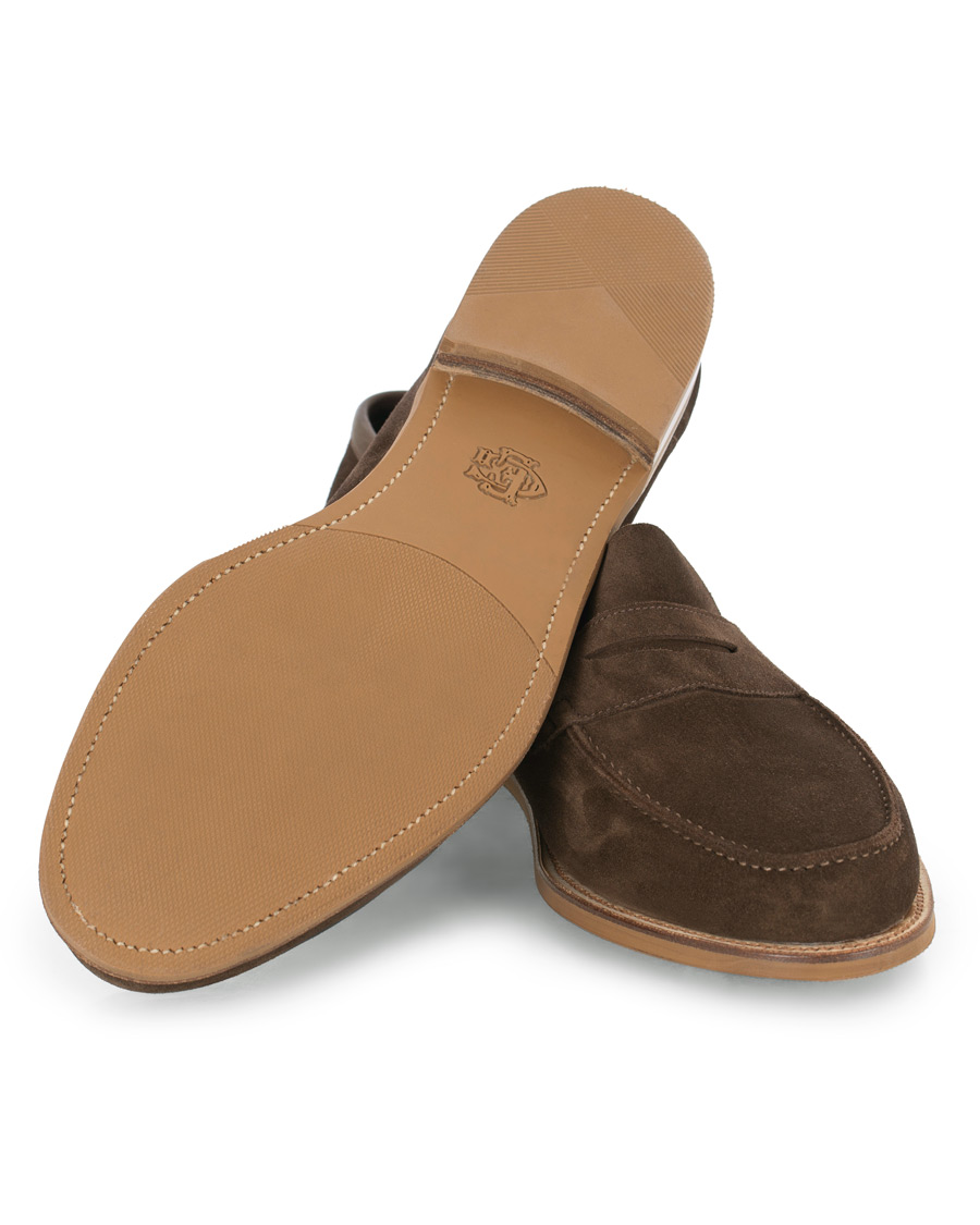 Herre | Edward Green Duke Unlined Penny Loafer Mocha Suede | Edward Green | Duke Unlined Penny Loafer Mocha Suede