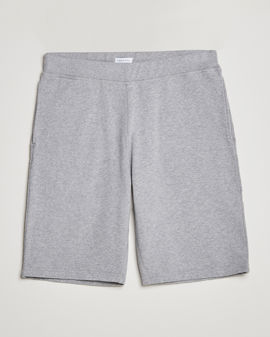 Herre | Shorts | Sunspel | Loopback Shorts Grey Melange