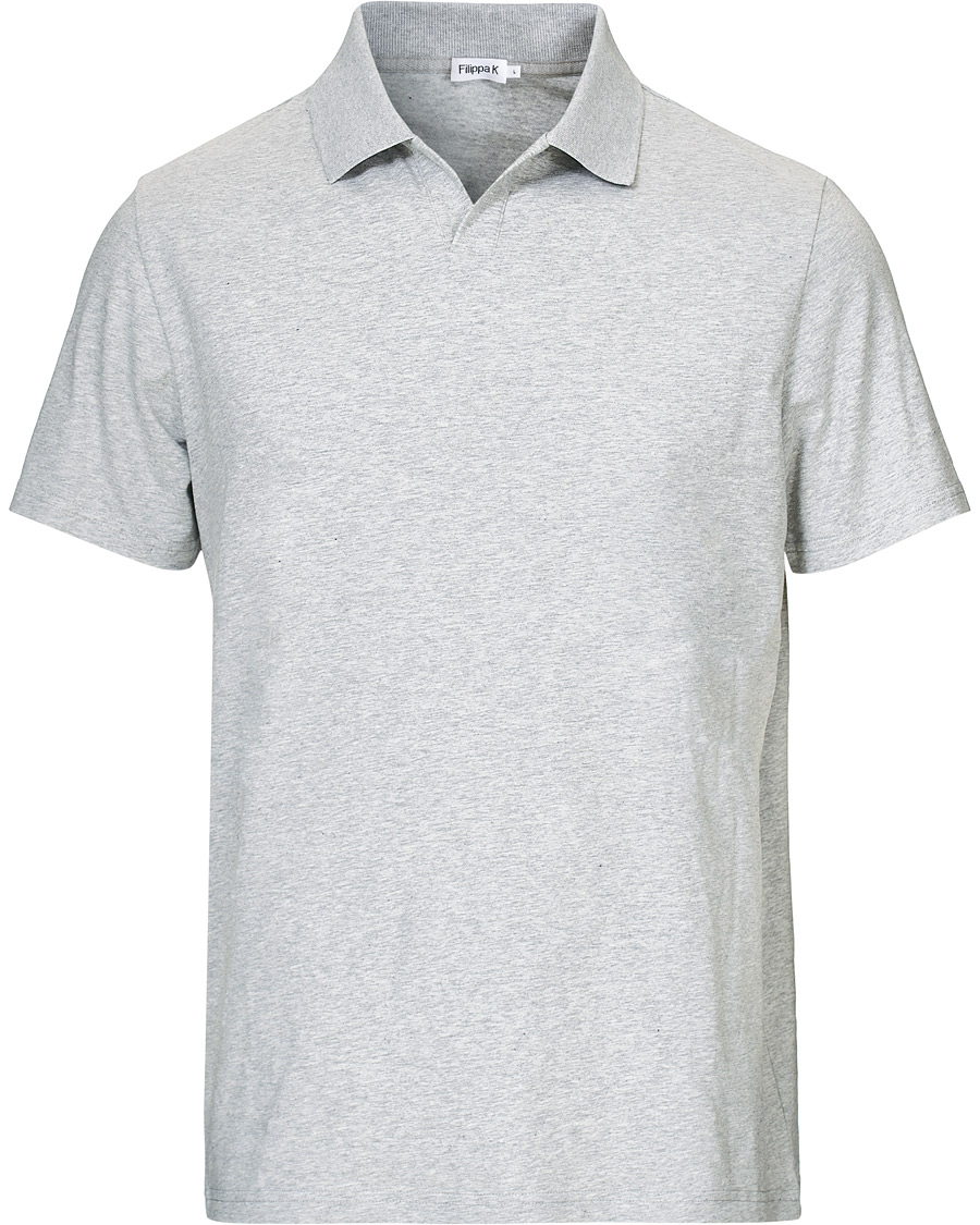 Herre | Polotrøjer | Filippa K | Soft Lycra Polo T-Shirt Light Grey Melange