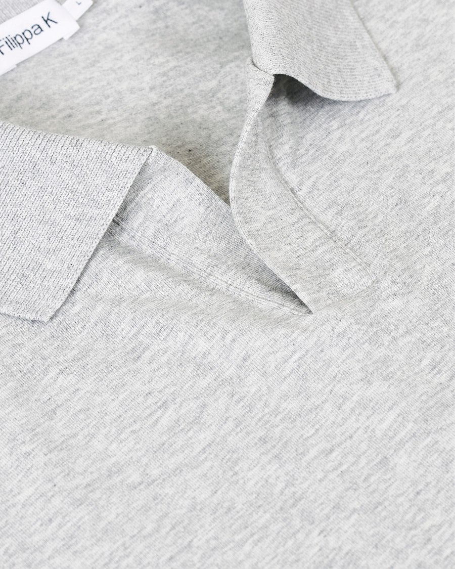 Herre | Polotrøjer | Filippa K | Soft Lycra Polo T-Shirt Light Grey Melange