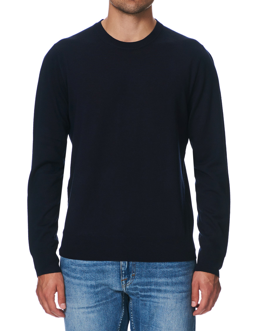 Herre | Trøjer | Filippa K | Merino Round Neck Sweater Navy