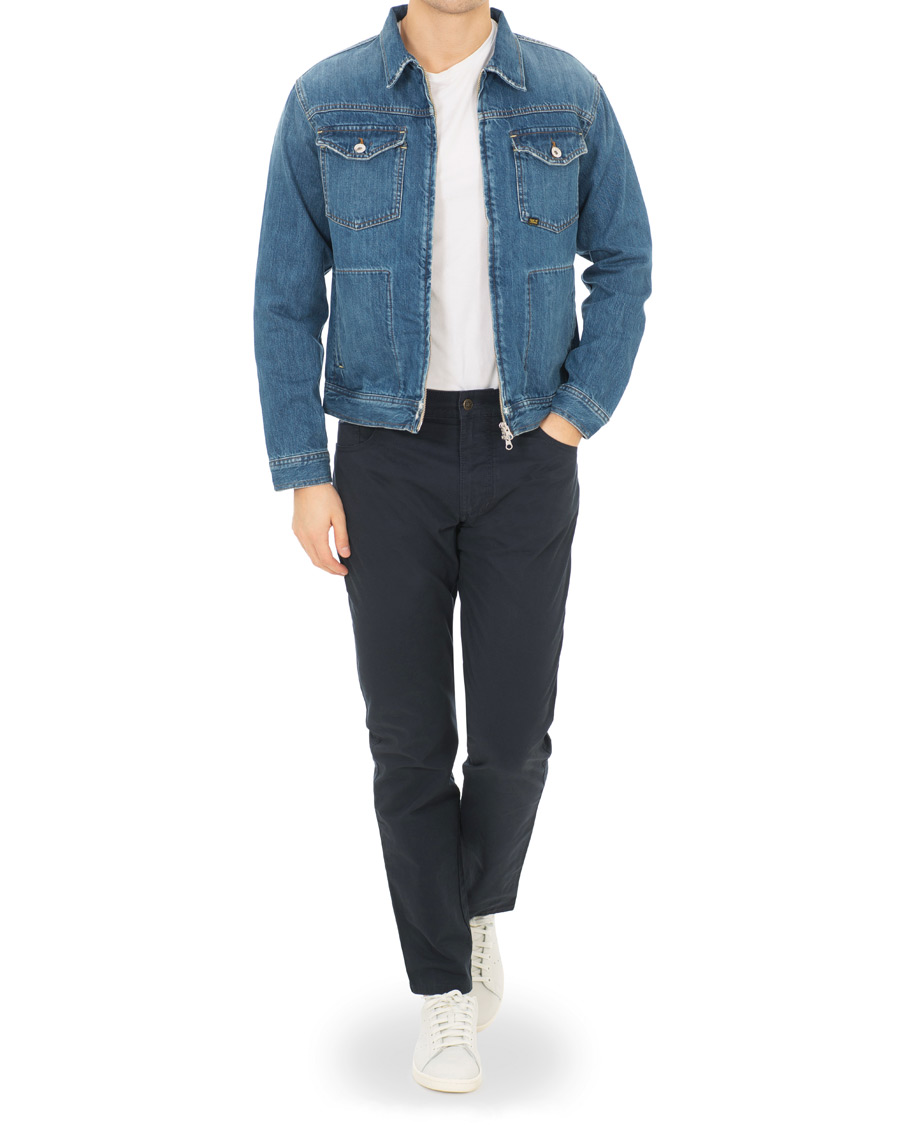 Herre | Jakker | Tiger of Sweden Jeans | Crust Zip Jeans Jacket Dust Blue
