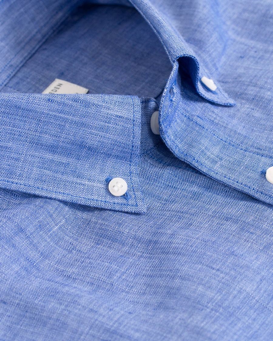 Herre | Skjorter | Tiger of Sweden | Fenald Button Down Linen Shirt Blue
