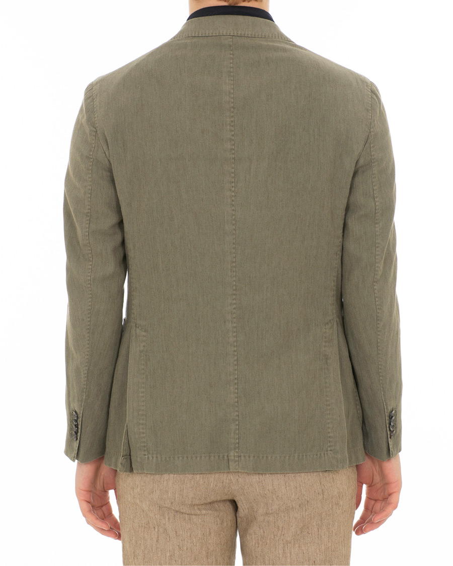 Herre | Blazere & jakker | Boglioli | K Jacket Cotton/Linen Herringbone Blazer Green