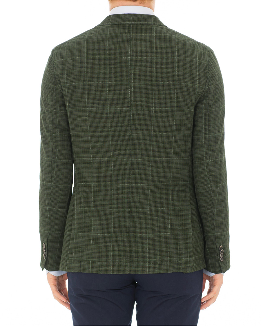 Herre | Blazere & jakker | Boglioli | K Jacket Cotton/Silk Houndstooth Overcheck Blazer Green