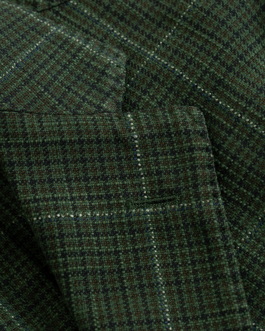 Herre | Blazere & jakker | Boglioli | K Jacket Cotton/Silk Houndstooth Overcheck Blazer Green
