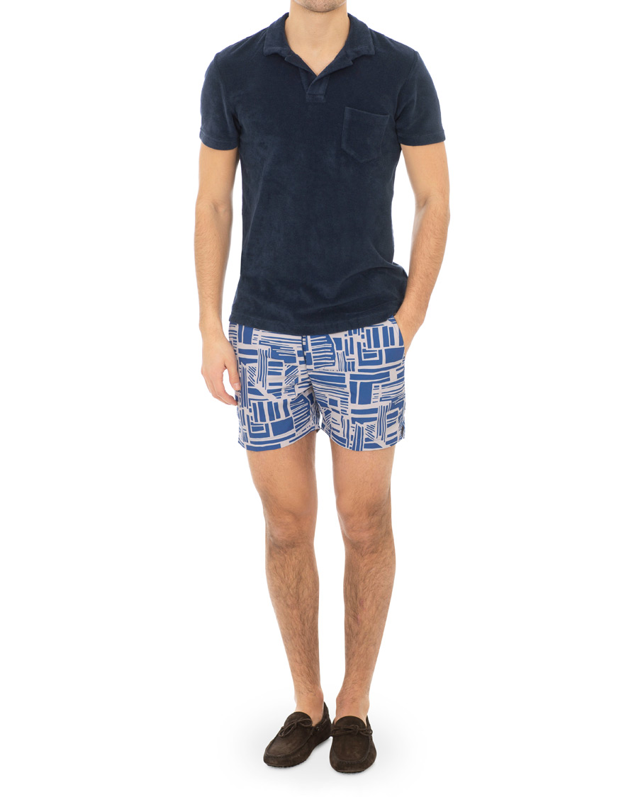 Herre | Badebukser | Frescobol Carioca | Classic Short Swimshorts Linha Navy/Smoke Grey