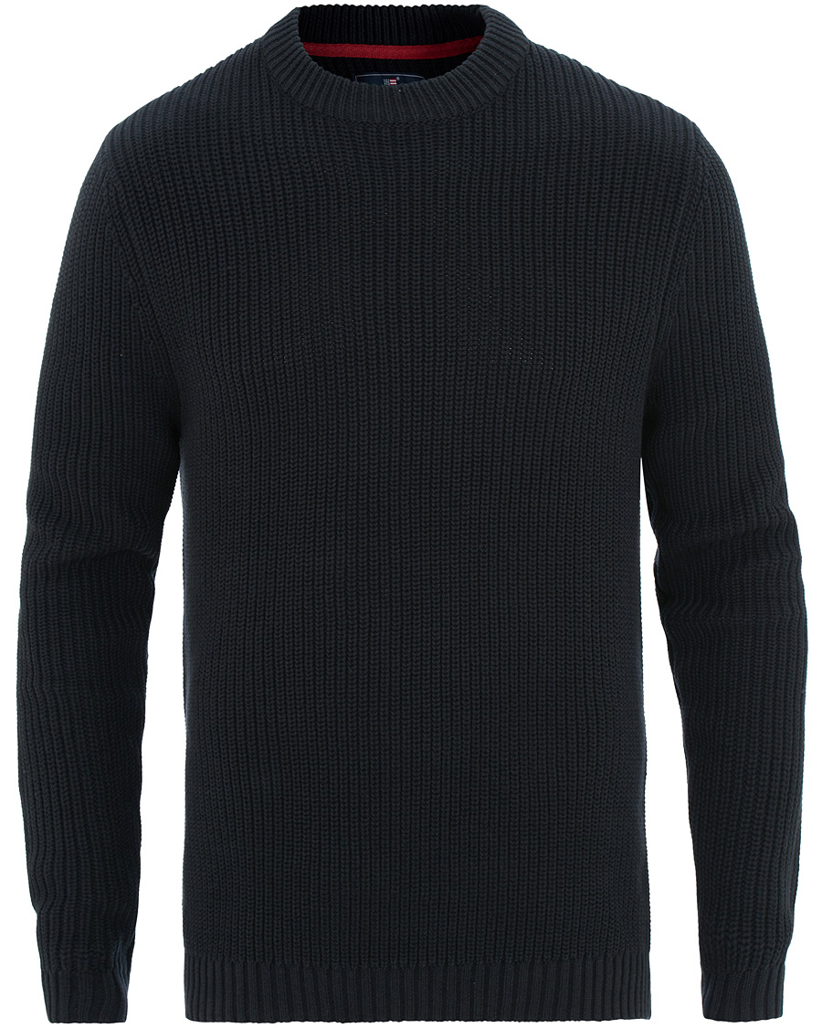 Herre | Trøjer | Lexington | Herman Ribbed Crew Neck Deep Marine Blue