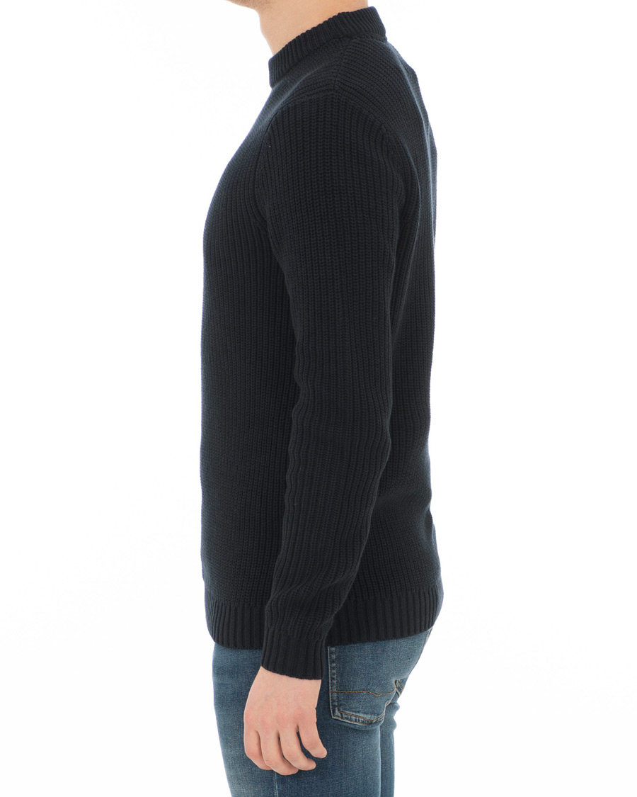 Herre | Trøjer | Lexington | Herman Ribbed Crew Neck Deep Marine Blue