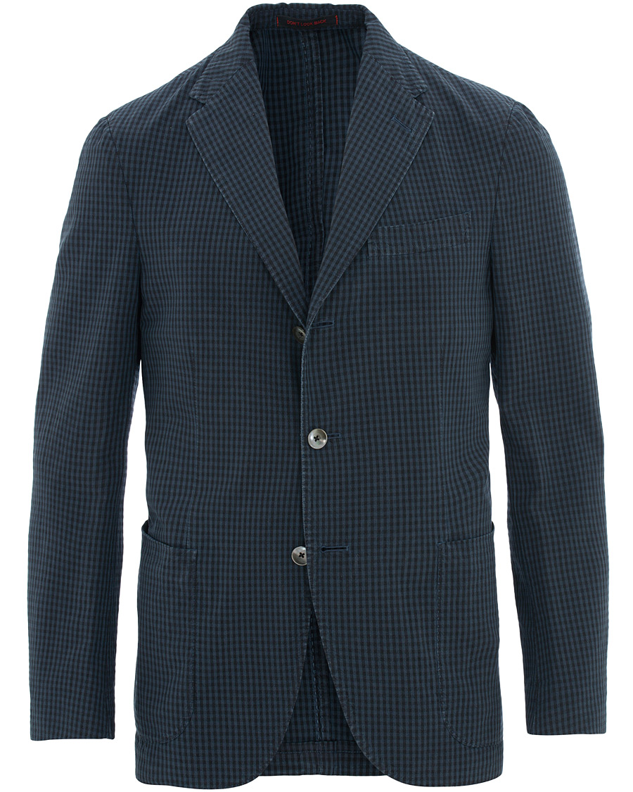 Herre | Blazere & jakker | The Gigi | Art Tonal Micro Check Blazer Dark Blue