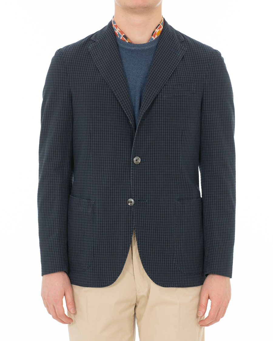 Herre | Blazere & jakker | The Gigi | Art Tonal Micro Check Blazer Dark Blue