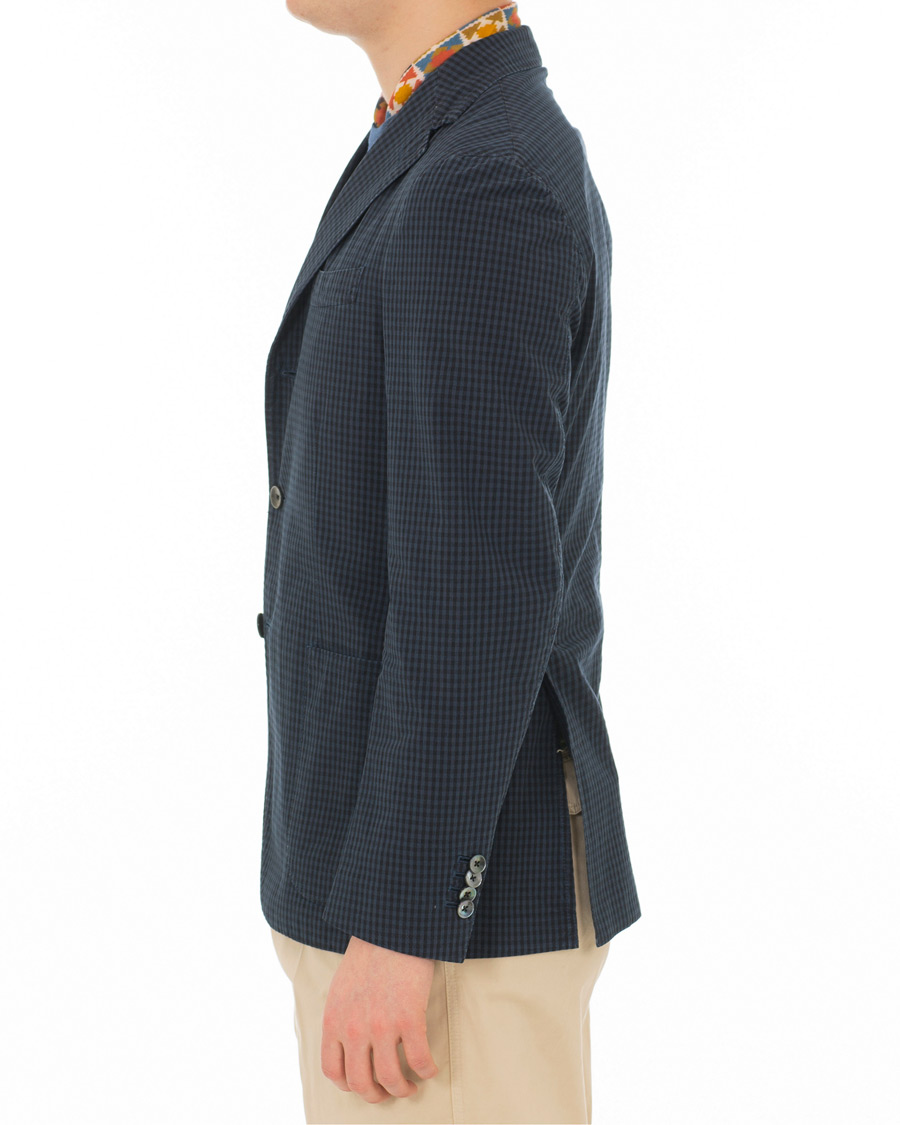 Herre | Blazere & jakker | The Gigi | Art Tonal Micro Check Blazer Dark Blue