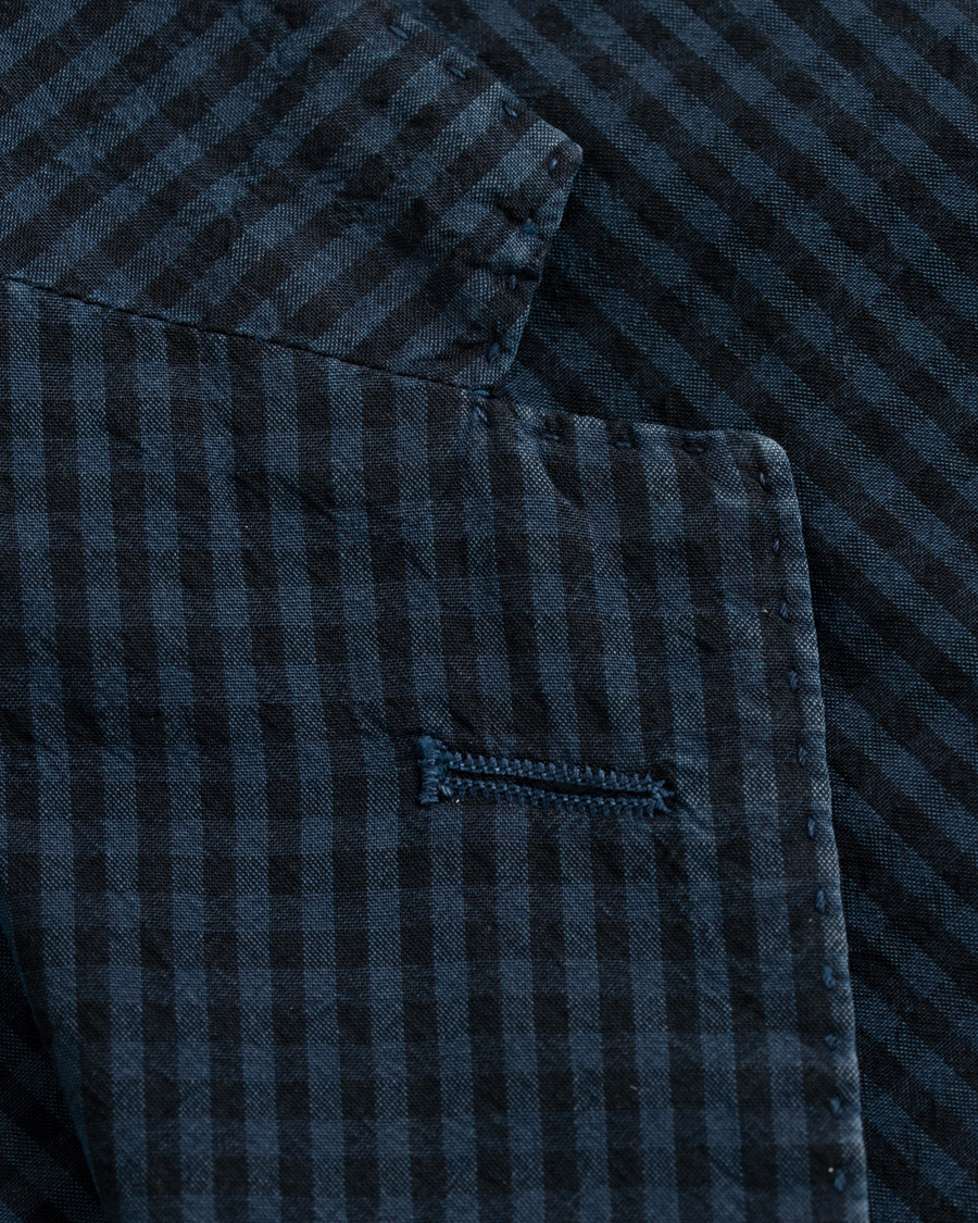 Herre | Blazere & jakker | The Gigi | Art Tonal Micro Check Blazer Dark Blue
