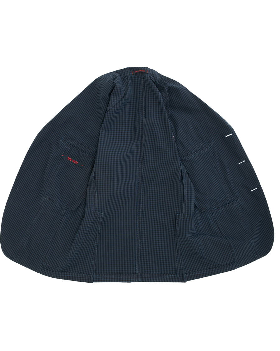Herre | Blazere & jakker | The Gigi | Art Tonal Micro Check Blazer Dark Blue