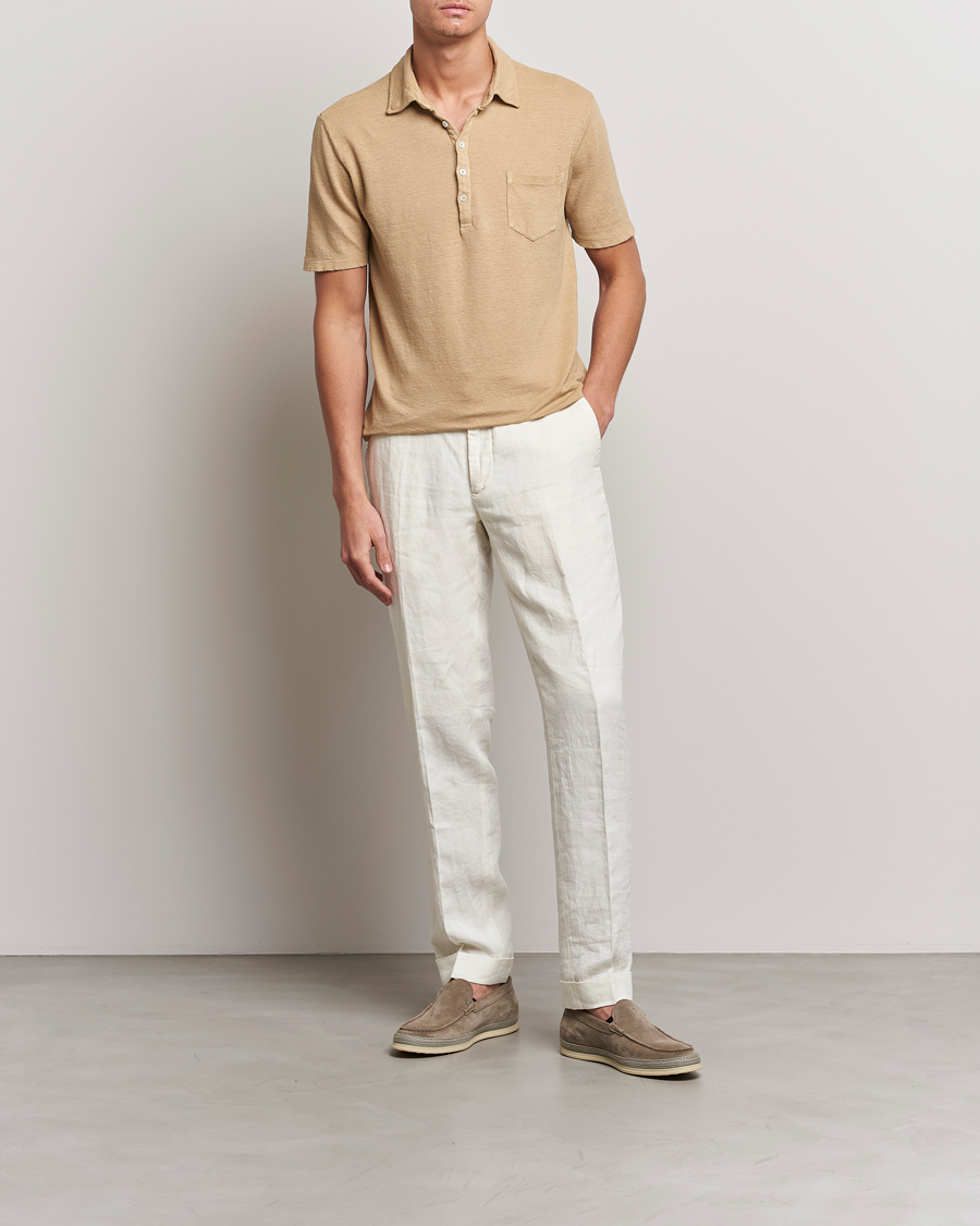 Herre | Polotrøjer | Massimo Alba | Wembley Linen Polo Sand