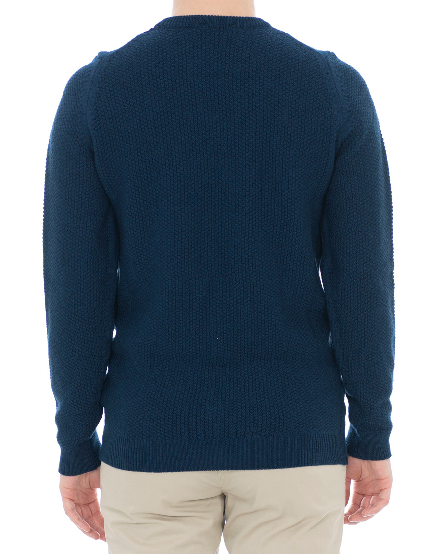 Herre | Trøjer | John Smedley | 8 Singular Textured Wool Sweater Indigo